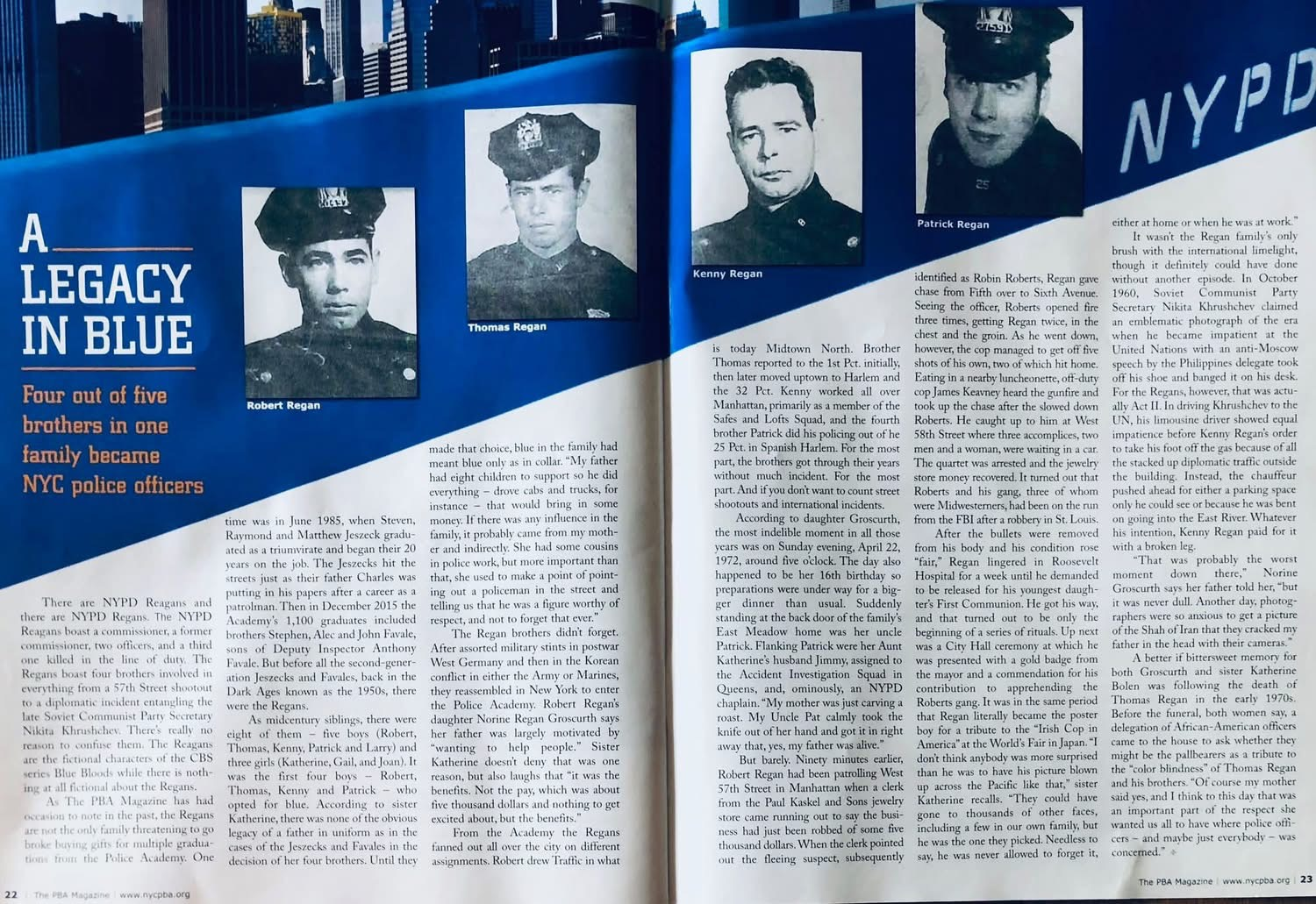 The Regan family's NYPD history